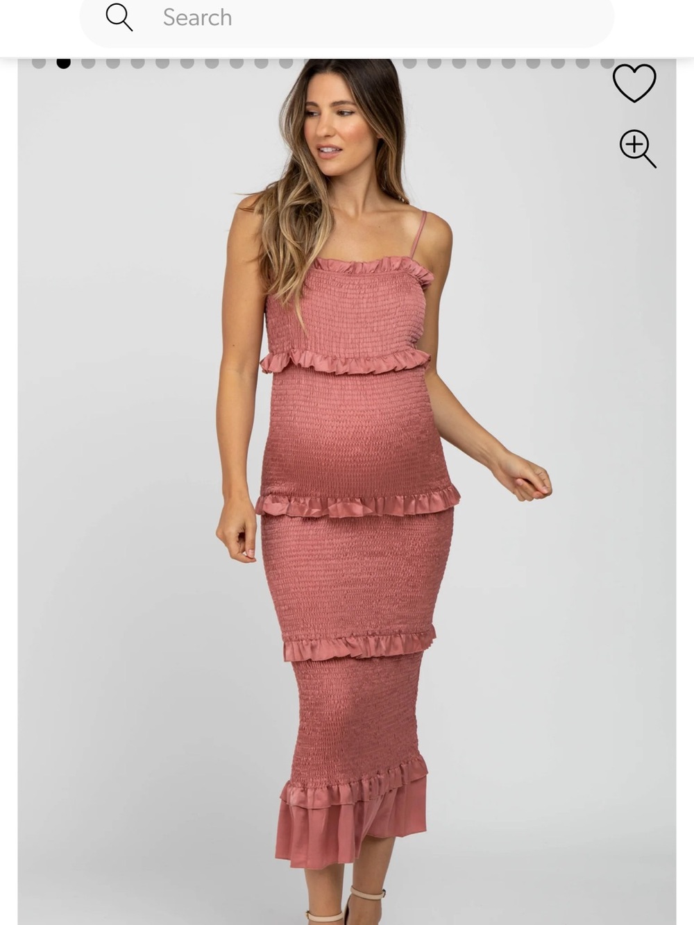 PinkBlush satin smocked bodycon midi dress